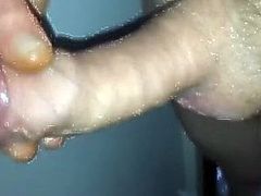 Dad's uncut cock growing and spunking on cam