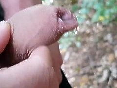 Uncut cock pissing