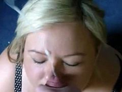 Short but sweet 43: Thick white cum all over her face