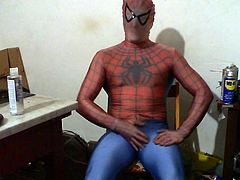 Spiderman lycra muscle fleshlight