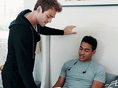 This black stud, Mateo Fernandez, is very inventive and cunning, and it should be noted that he is also very beautiful. In order to get a blowjob, he just pretended to be sick and asked Max Adonis for a foot massage... Join to see more!