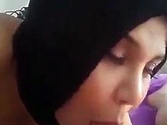 Teen in hijab sucking her family friend neighbour