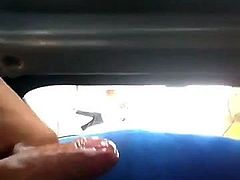 Openly cumshot on the bus