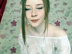 Cute young model shows her naked body in cam