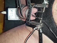 tortured my cock by electro