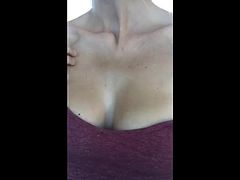 walking around getting her tits out