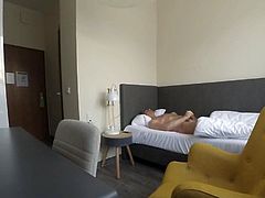 Finally caught wanking by hotel maid