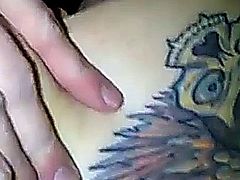 Tattooed whore fucks with roommates
