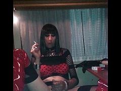 Me smoking and stroke my slutdick