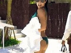 Eva Marie in green bikini