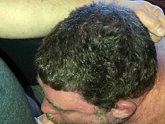 Hubby sucking cock and choking