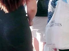 Candid Super Jiggly Wobbly Ass - Skin Tight Dress - Hot Pawg