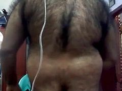 Fur covered guy fron India on cam, no cum