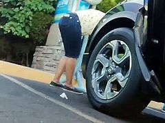Candid dominican teen big booty at the carwash