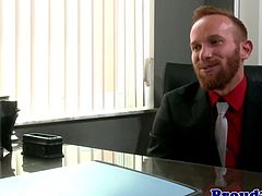 Mature office hunk rimming before anal