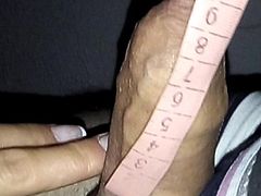 Viki measuring little penis with hot nails