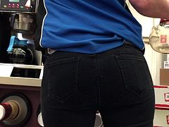 Slim Granny Ass and Hips in Black Jeans