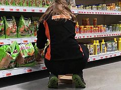 Watch saleswoman in a hardware store