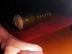 Leaking cum while fucking my fleshlight