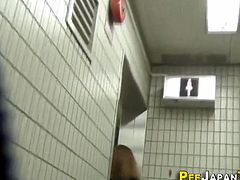 Asians squat and urinate into toliet