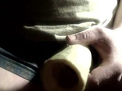 pumped cock cums in banana