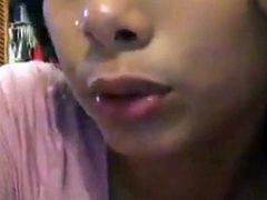 Hot Latina sucking a dildo on periscope