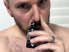 sexy man sniffing poppes