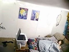 Teen caught masturbating in her bedroom