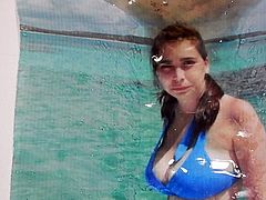 Check out this horny amateur man masturbating on a photo of a sexy brunette babe in blue bikini to.Watch him jerking off until her cums.