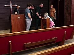 Lexi chose the wrong day to go to church and see what it led her to. The sexy blonde wanted to repent of sins, but judging by the amount of big hard dicks that surrounds her and tries to get inside her mouth and pussy, she just added to her piggy bank of sins. Join and have fun!