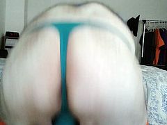 Teal thong twerk