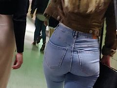 Perfect round ass creep candid