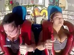 Big tits on sling shot