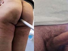 Antonella like fucking big broomstick in ass