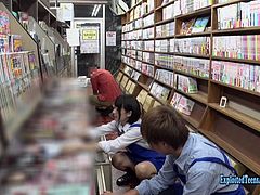 Jav Idol Hikaru Minazuki Ambushed In Book Store Fucks In Her Uniform Around the Store Cute Teen