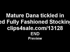 Mature Dana Tickled in Red Stockings - view from 3 cameras