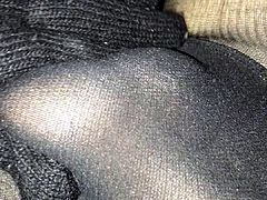 Play with a pantyhose cock