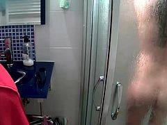 Russian woman taking shower voyeur
