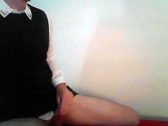 The crossdresser secretary downstairs is having fun again