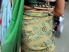 saree aunty walk backless