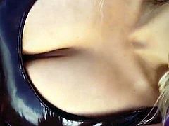 Big tits leather vinyl