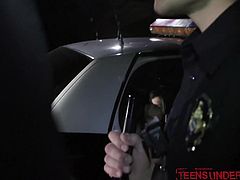 Police officer gets nice blowjob from teen