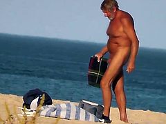 Spy older men on nude beach