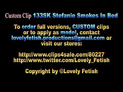 Custom Clip 133SK Stefanie Smokes In Bed - 06:08min, Sale:$8
