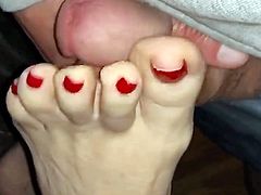 Wifes Feet And Toes Loves My Cock