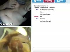 Chubby babe teasing on sexcam and watching huge load