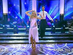 Blonde Married Reporter Anna Brolin Performing Sensual Rumba