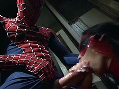 This comic book hero fan is taking Halloween to the next level in this sexy romp. Apparently spiderman has some secret talents we never knew about, because this sexy costumed mystery woman is showing off all her Spidey talents in this fuck fest film