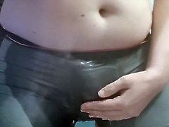 25 Chub Boy getting wet in tight Grey boxers