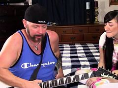 Stepdad's Electric Guitar Lesson Gone Wrong